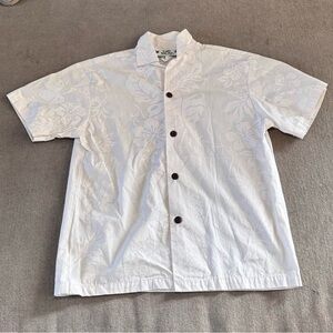 Authentic Vintage Two Palms White Hawaiian Shirt